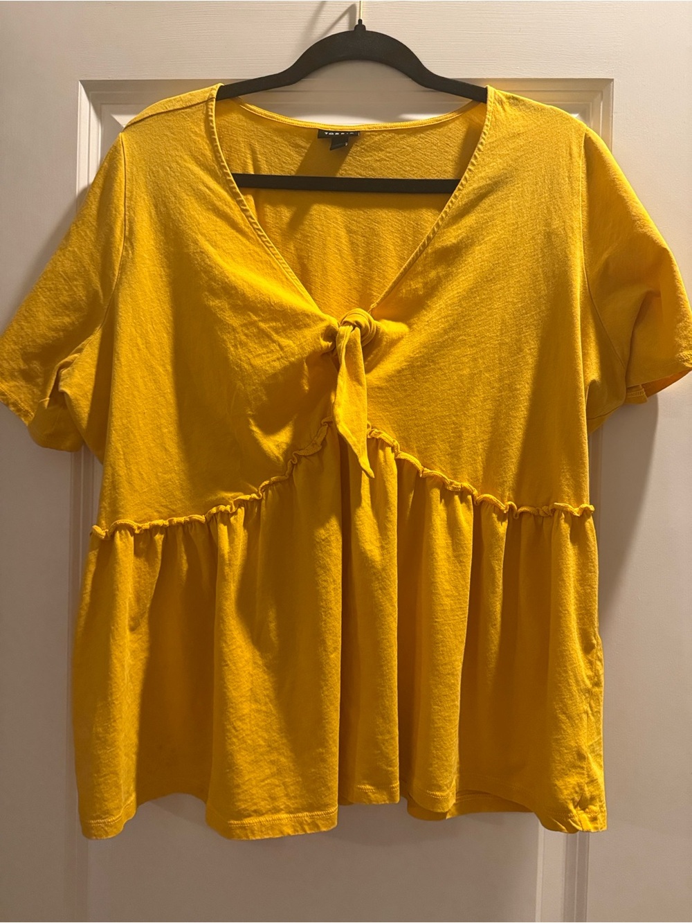 Torrid  Yellow Tie-Front Babydoll Top Size 1
